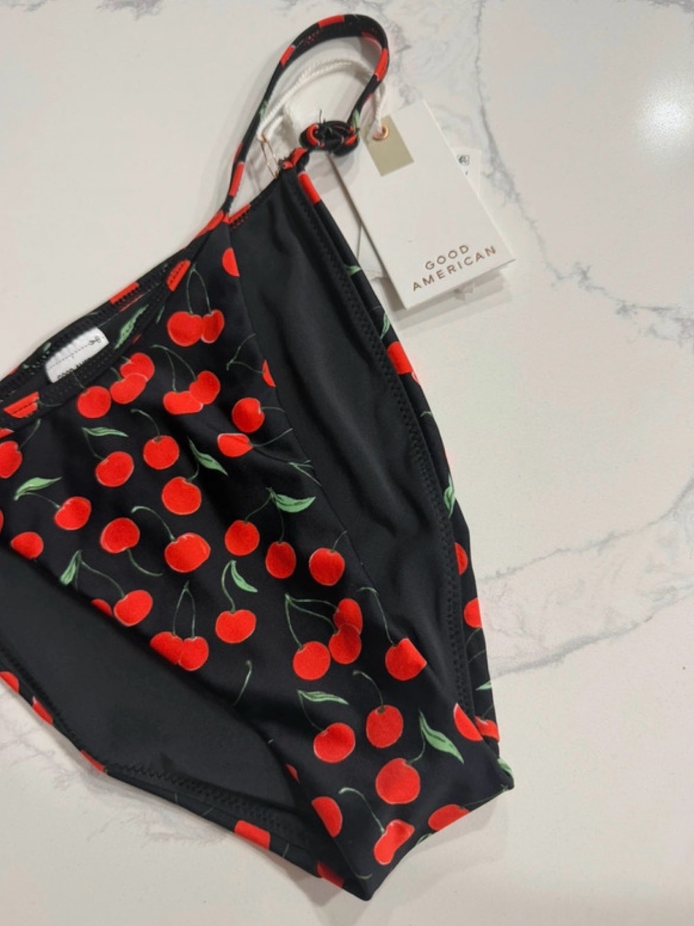 Good American Black Cherry Print Bikini Bottoms